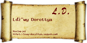 Lőwy Dorottya névjegykártya